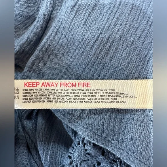 NWOT Free People Dream On Maxi Dress Coastal Blue Embroidered Lace Detail Sz Sm - Picture 15 of 16